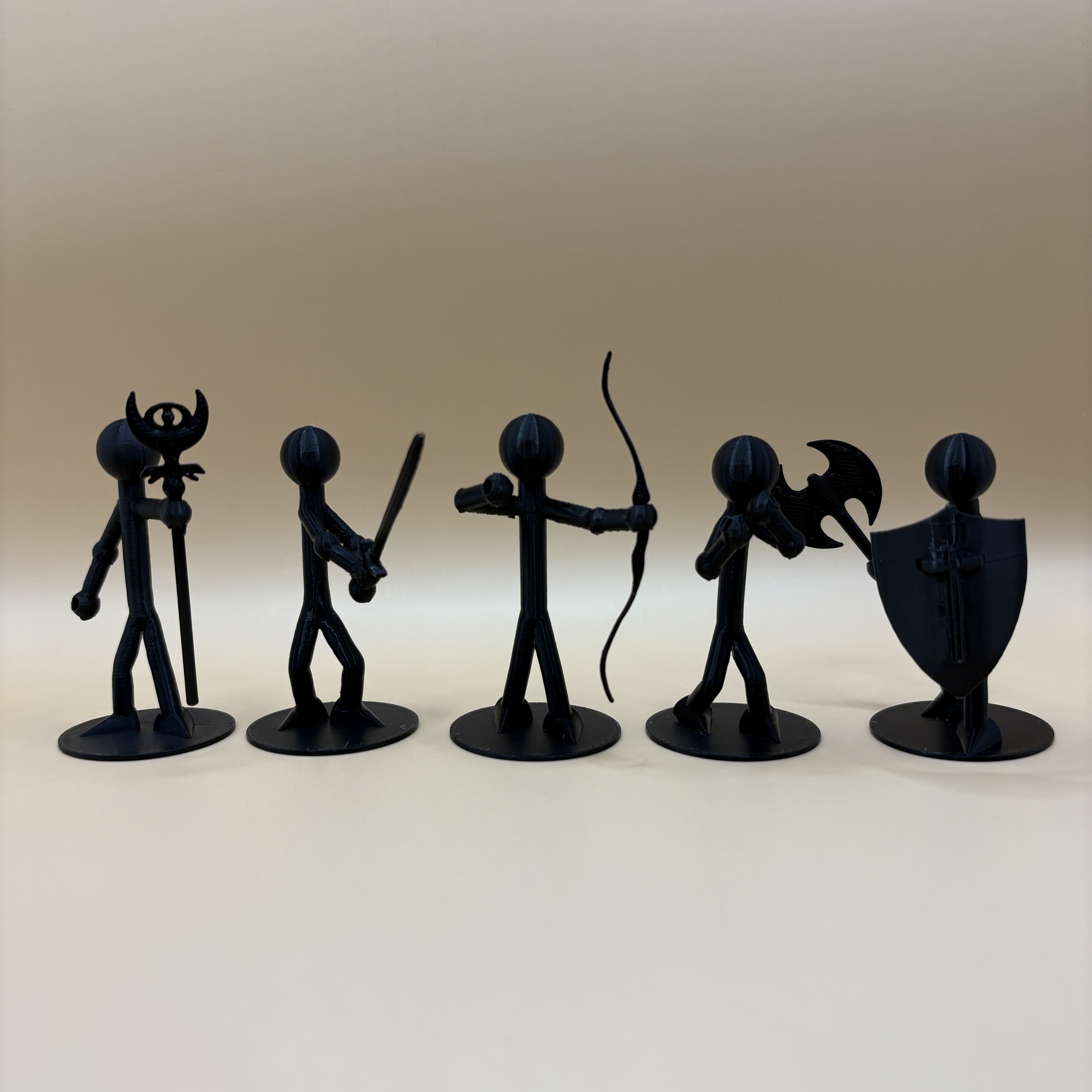 Printamini Set 1: Paladin, Archer, Swordsman, Mage, and Fighter