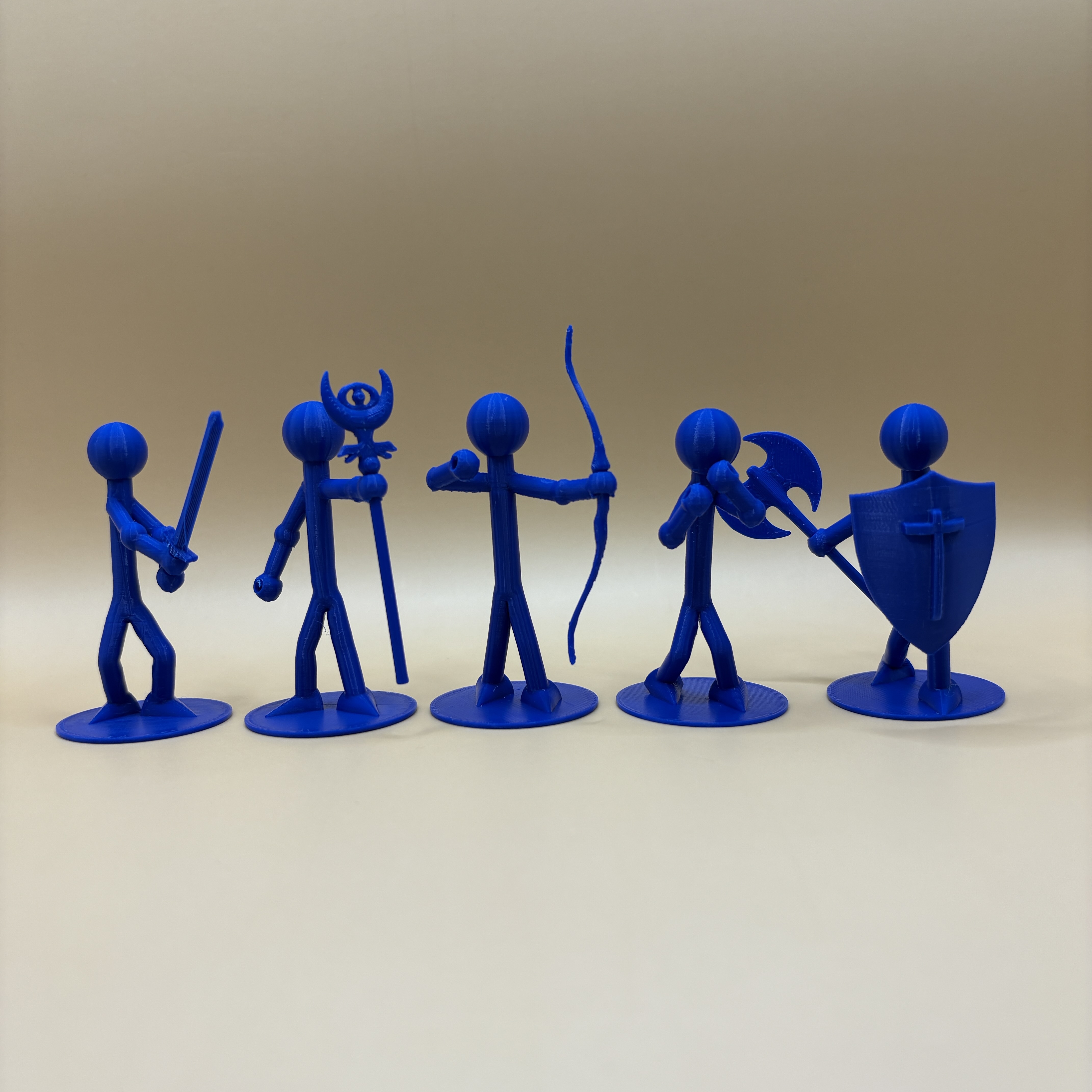 Printamini Set 1: Paladin, Archer, Swordsman, Mage, and Fighter